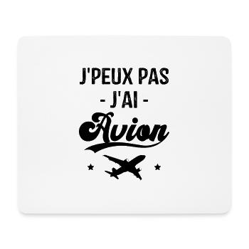 Cadeau Je peux pas j'ai avion humour aviation - Tapis de souris (format paysage) - blanc - Devant