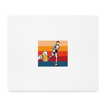 Jogger Runner Marathon Jogging Ski de fond - Tapis de souris (format paysage) - blanc - Devant