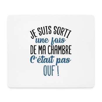 Je suis sorti de ma chambre cadeau ado gamer geek - Tapis de souris (format paysage) - blanc - Devant