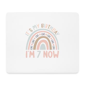 7 years Rainbow Rainbow 7th birthday - Mouse Pad (horizontal) - white - Front