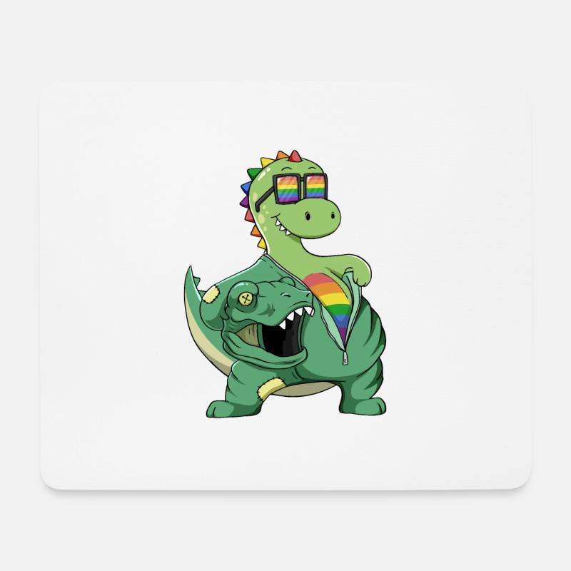 Süßer Dino T-rex Kostüm LGBTQ LGBT LGBTQ+ Pride - Mousepad (Querformat) - Weiß
