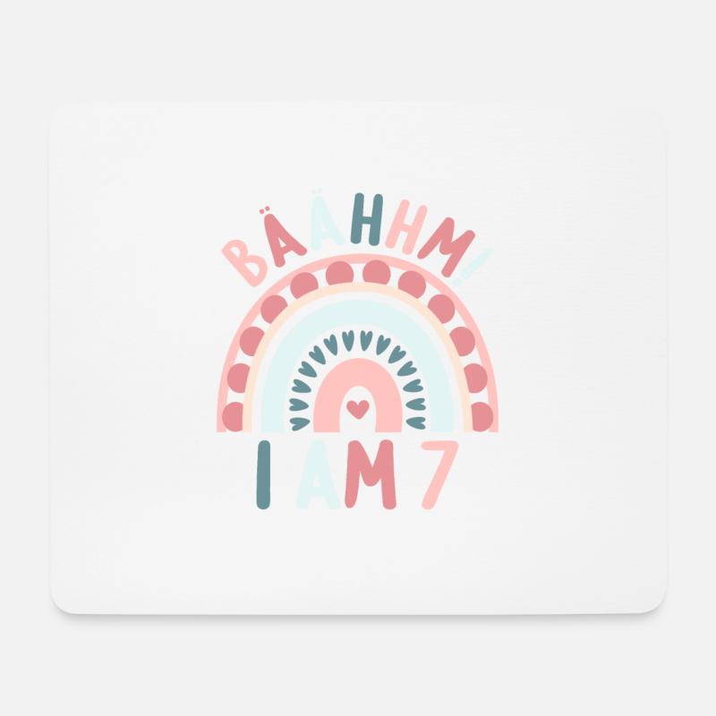 7 Jahre Rainbow Regenbogen 7. Geburtstag - Mousepad (Querformat) - Weiß