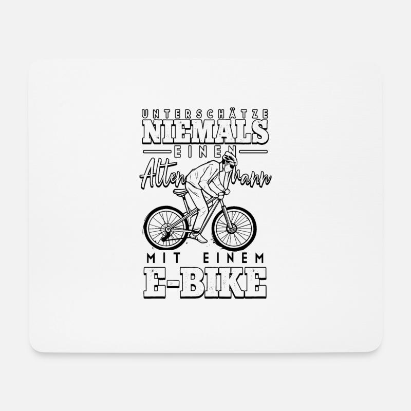 Unterschätze niemals einen alten Mann Pedelec - Mousepad (Querformat) - Weiß