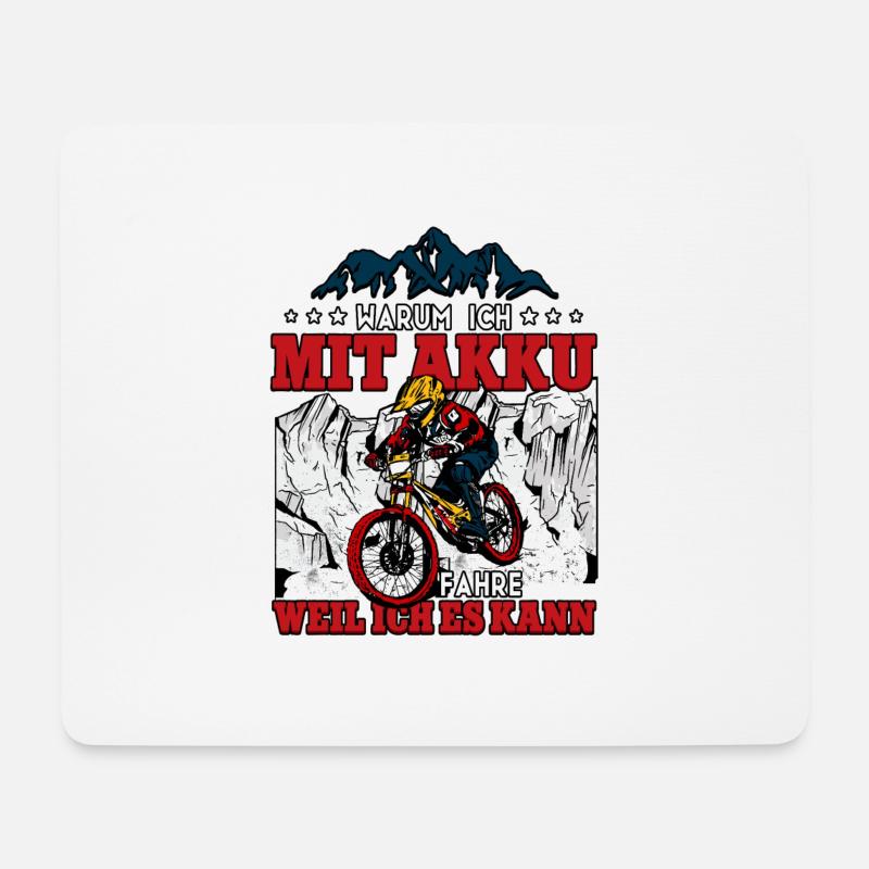 Warum ich mit Akku fahre Pedelec E-Bike - Mousepad (Querformat) - Weiß
