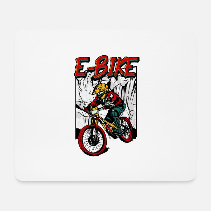 Pedelec E-Bike - Mousepad (Querformat) - Weiß