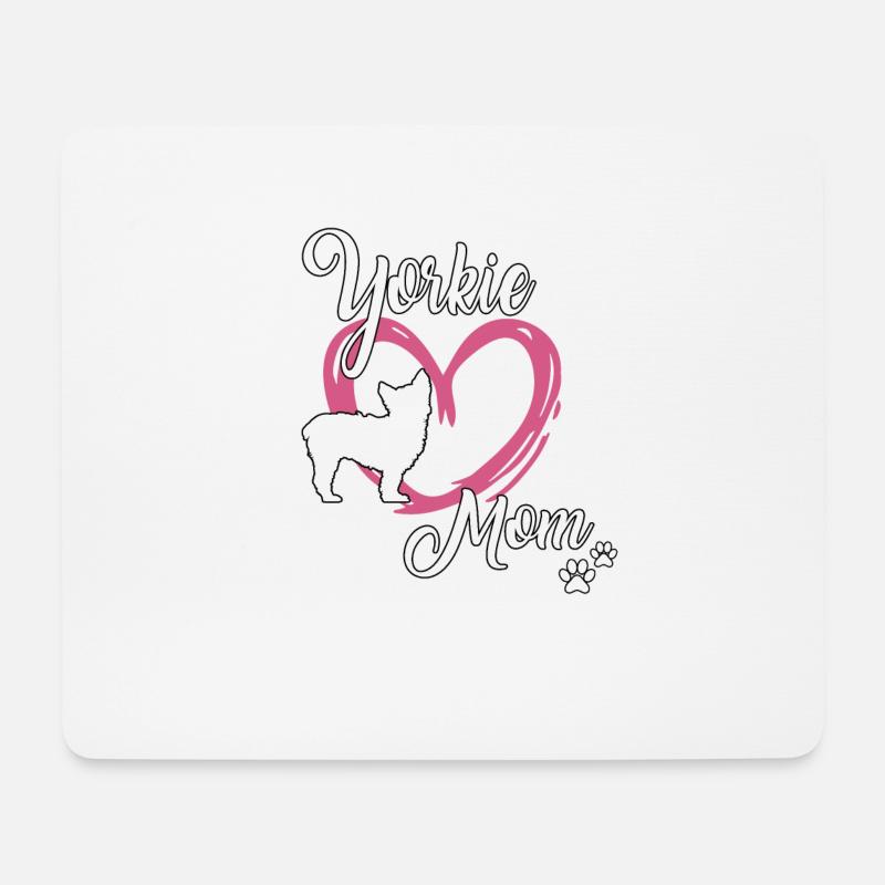 Yorkie Mom süßes Yorkshire Terrier Frauchen Gassi - Mousepad (Querformat) - Weiß