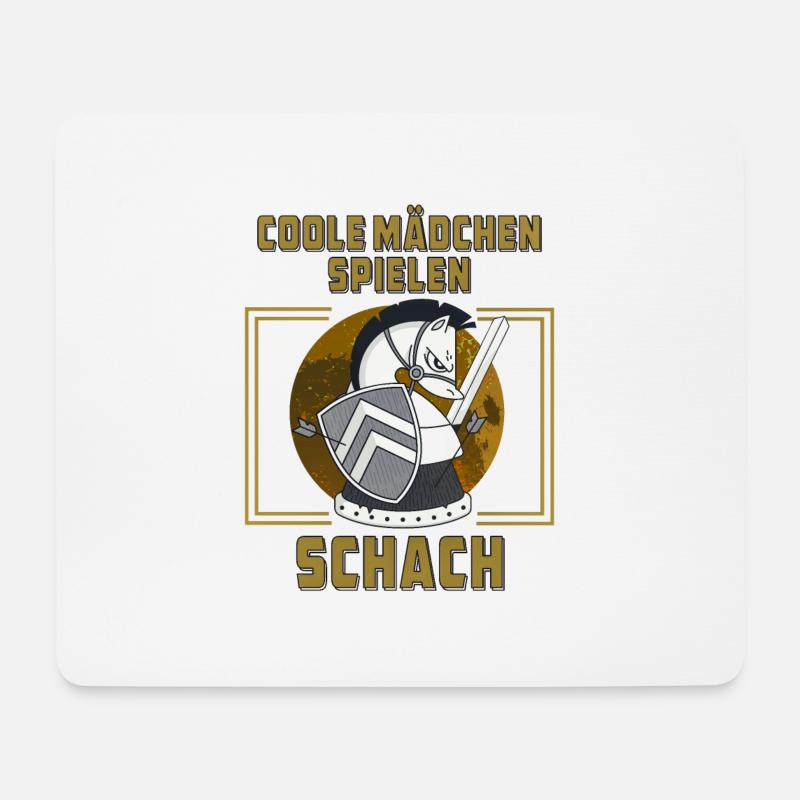COOLE MÄDCHEN SPIELEN SCHACH - Mousepad (Querformat) - Weiß