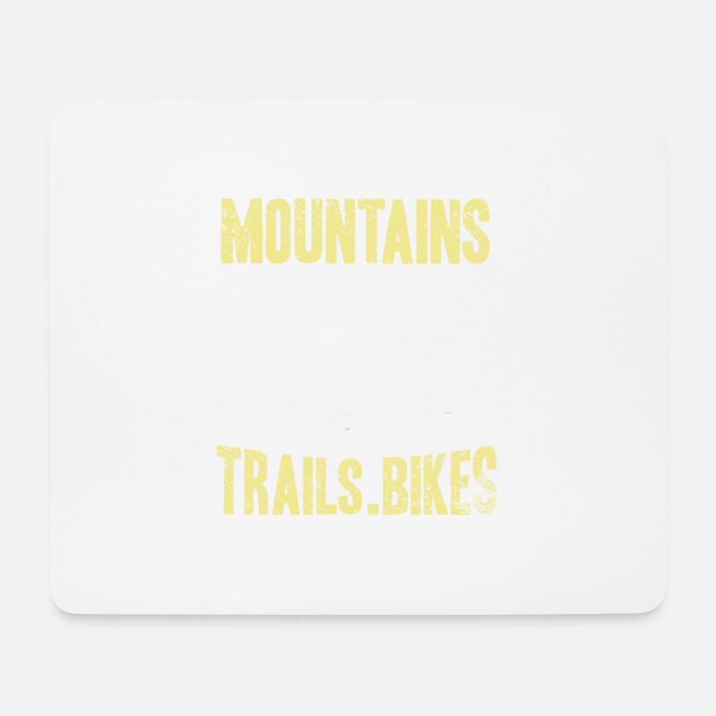Mountains Trails. Bikes Cool Cycling T-Shirt - Mousepad (Querformat) - Weiß