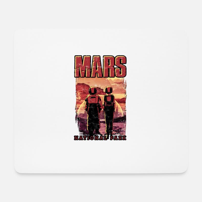 Mars National Park - Kosmologie Science Fiction - Mousepad (Querformat) - Weiß