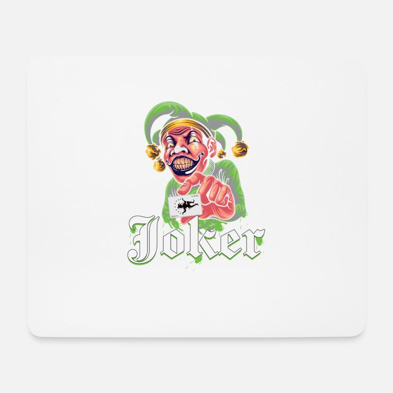Joker mit Spielkarte - Mousepad (Querformat) - Weiß
