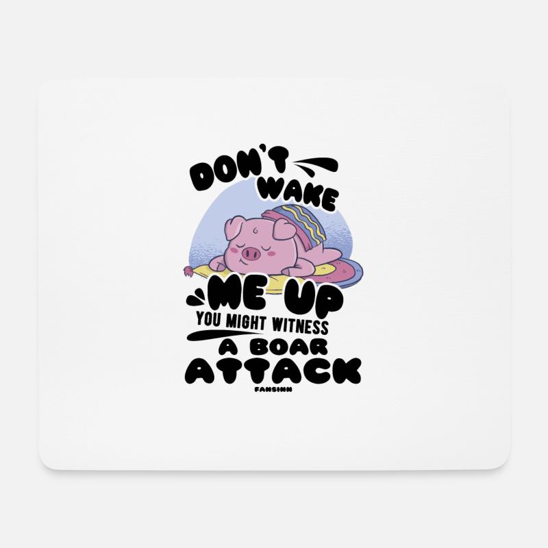 Schwein - Mousepad (Querformat) - Weiß