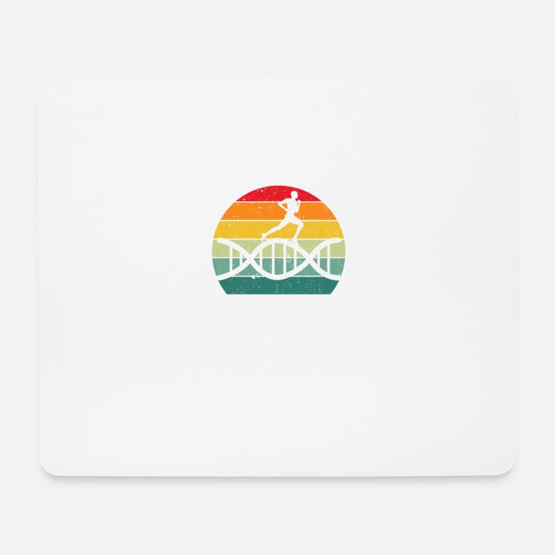 Laufen Es ist in meiner DNA Lustig Joggen Marathon - Mousepad (Querformat) - Weiß