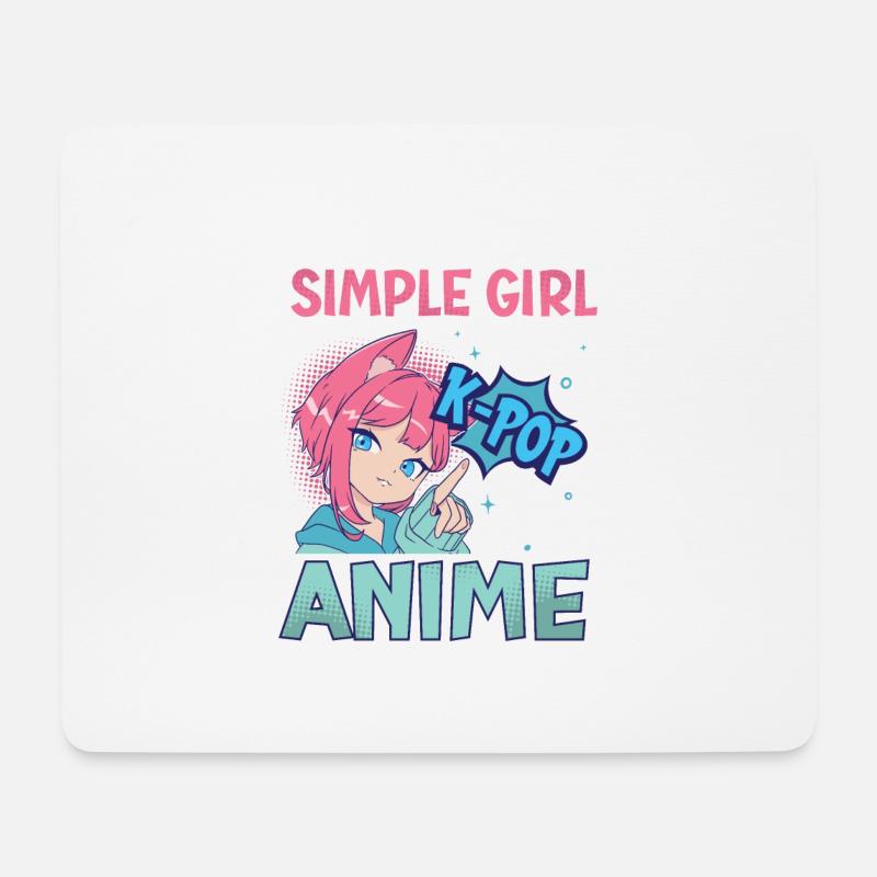 I Like K-Pop And Anime K-Pop - Mouse Pad (horizontal) - white