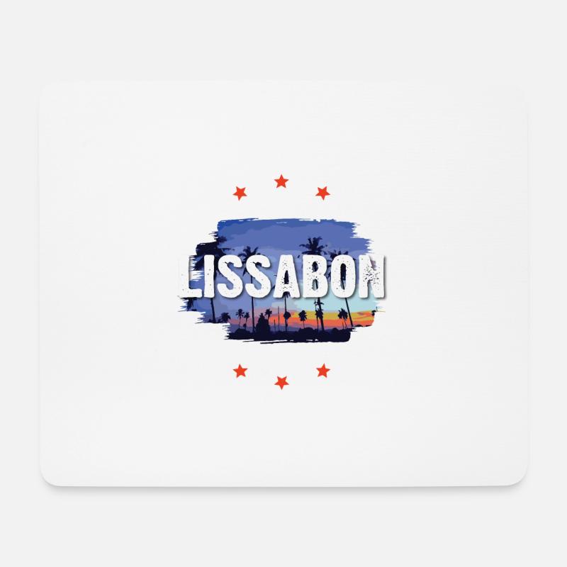 Lissabon - Mousepad (Querformat) - Weiß