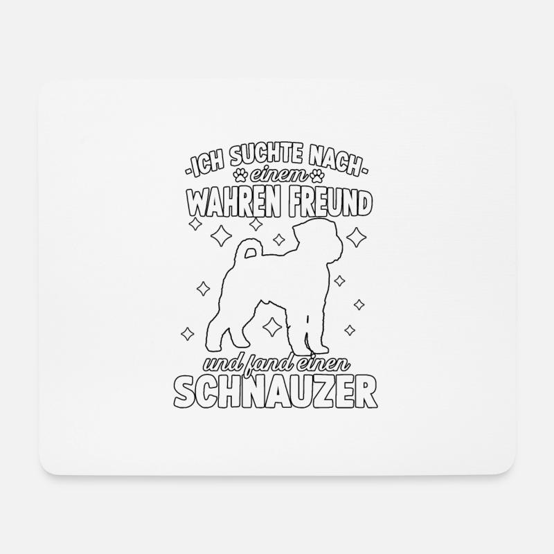 Schnauzer Motiv Gassi Hundesport Schnauzer - Mousepad (Querformat) - Weiß