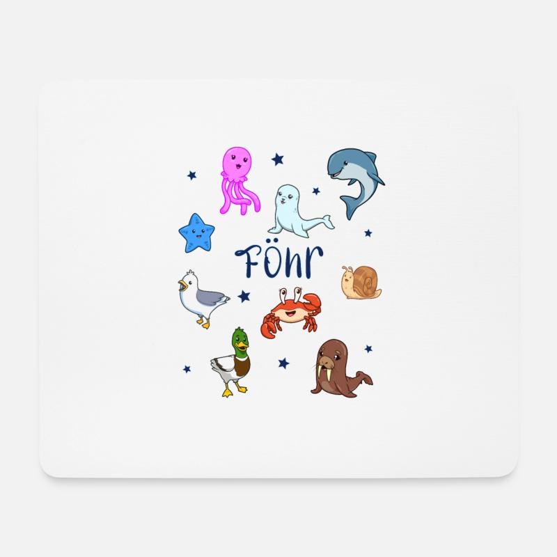 Süße Tiere in Föhr - Mousepad (Querformat) - Weiß