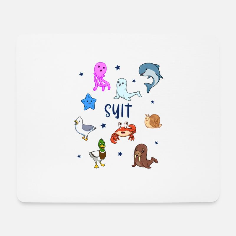 Süße Tiere in Sylt - Mousepad (Querformat) - Weiß