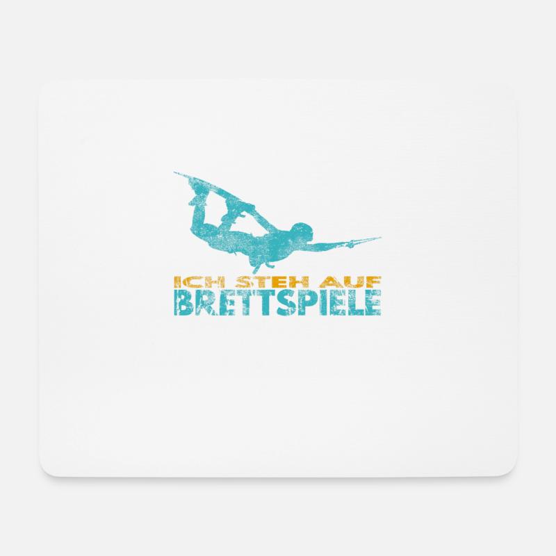 Ich steh auf Brettspiele. Wakeboard Lifestyle - Mousepad (Querformat) - Weiß