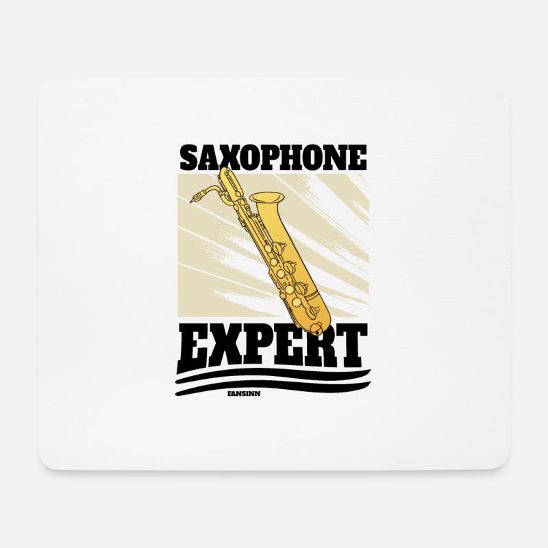 Saxophone Expert - Mousepad (Querformat) - Weiß