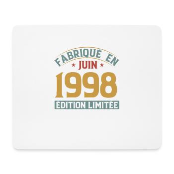 Fabriqué En Juin 1998 Anniversaire Cadeau Vintage - Tapis de souris (format paysage) - blanc - Devant