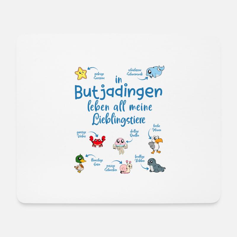 Meine Lieblingstiere in Butjadingen - Mousepad (Querformat) - Weiß