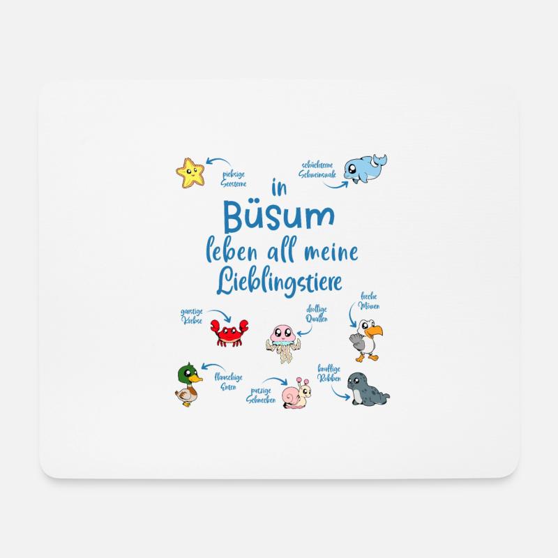 Meine Lieblingstiere in Büsum - Mousepad (Querformat) - Weiß