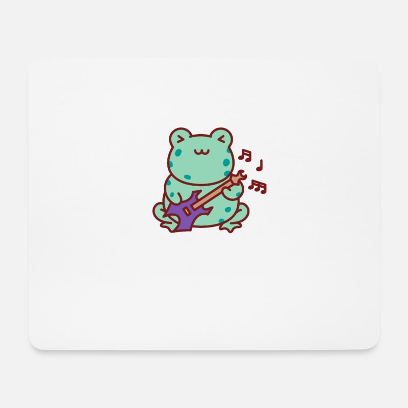 Frosch Musik Gitarre Tier - Mousepad (Querformat) - Weiß