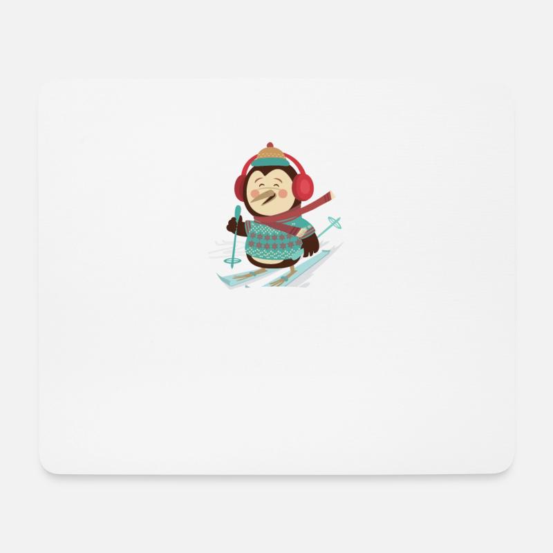 Skiing Is Happiness Covered In Snow - Mousepad (Querformat) - Weiß