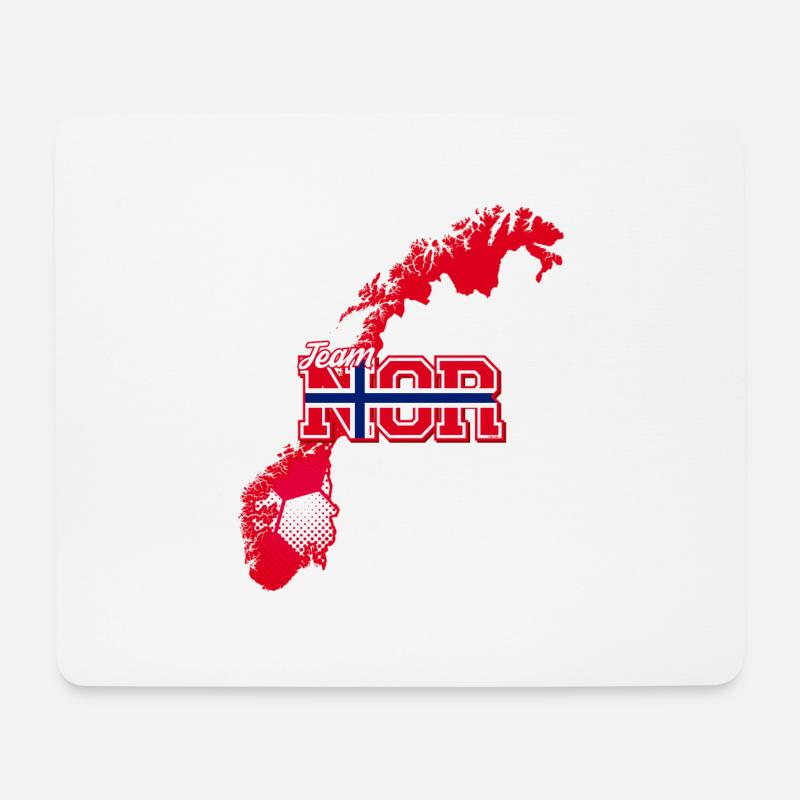 Team NOR Landkarte Norwegen mit Ballmuster - Mousepad (Querformat) - Weiß