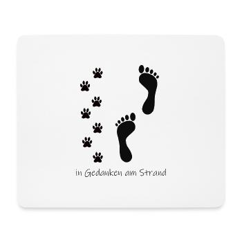 In Gedanken mit Hund am Strand - Mousepad (Querformat) - Weiß - Vorne
