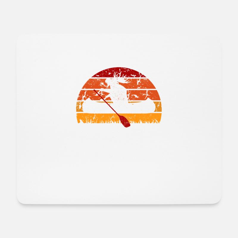 Moose Canoe Lake Paddeln Kanufahren Fluss Kajak - Mousepad (Querformat) - Weiß