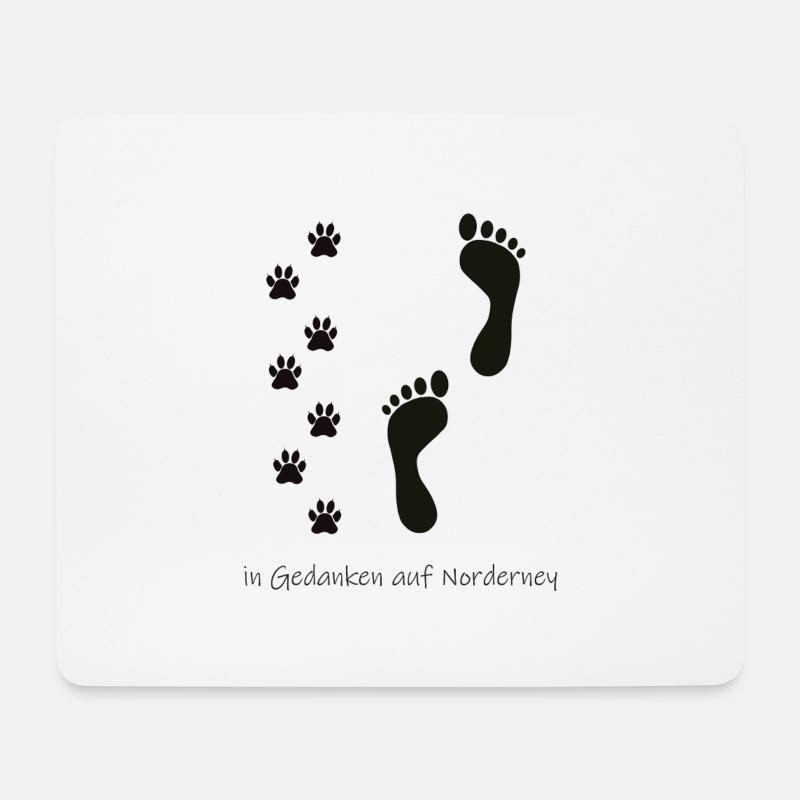 In Gedanken mit Hund auf Norderney - Mousepad (Querformat) - Weiß