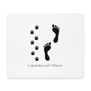 In Gedanken mit Hund auf Pellworm - Mousepad (Querformat) - Weiß - Vorne
