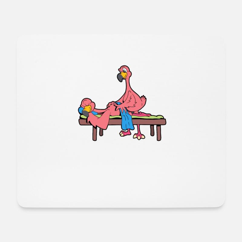 Flamingo massiert - Physiotherapie - Mousepad (Querformat) - Weiß