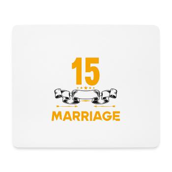 Ich habe 15 Jahre Ehe überlebt 15.Hochzeitstag - Mousepad (Querformat) - Weiß - Vorne