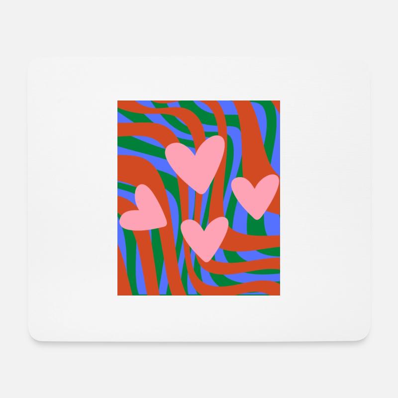 Gewelltes Muster und Liebe - Mousepad (Querformat) - Weiß