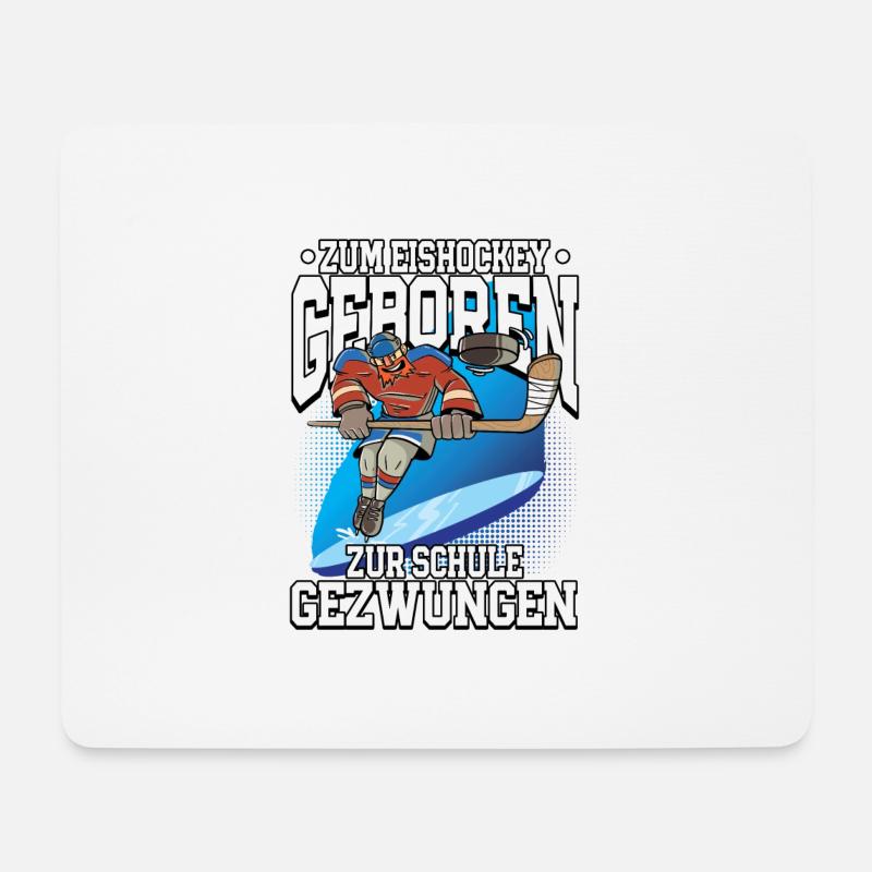 Zum Eishockey geboren Eishockey - Mousepad (Querformat) - Weiß