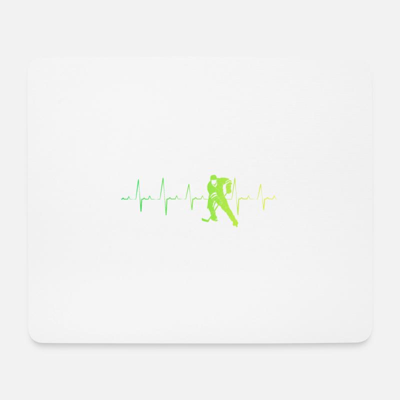 Herzschlag Eishockey - Mousepad (Querformat) - Weiß