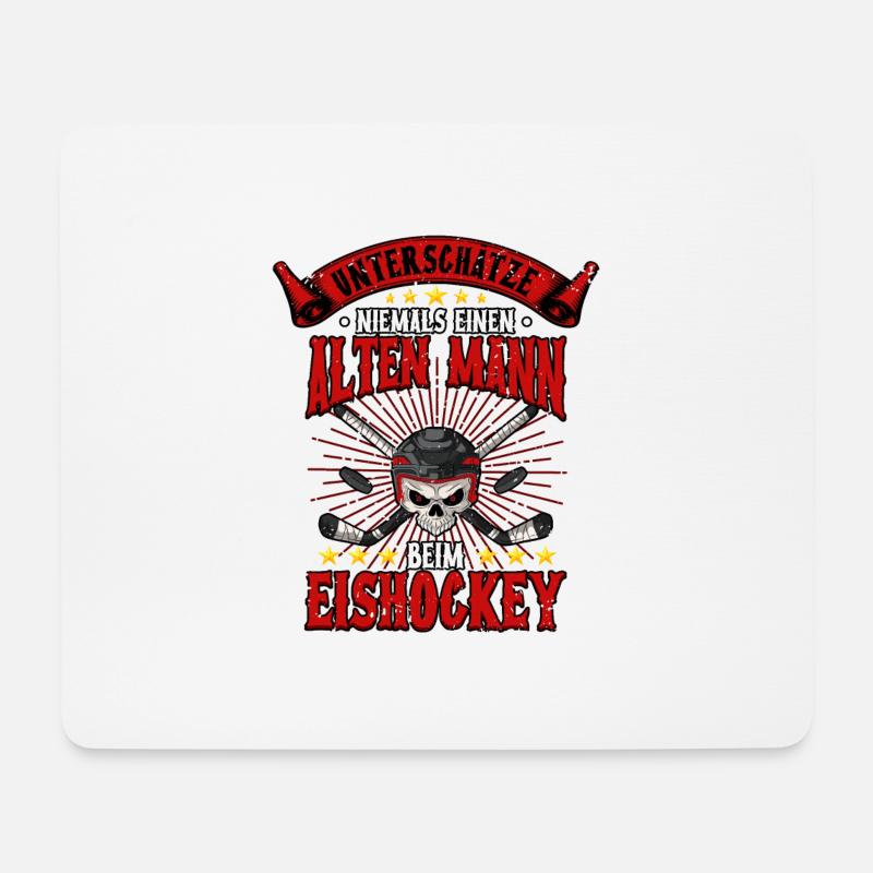 Eishockey Männer - Mousepad (Querformat) - Weiß