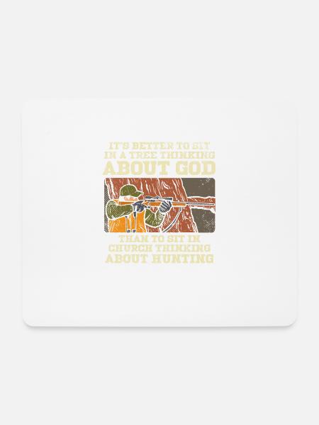 HUNTING: Thinking About Hunting - Mousepad (Querformat) - Weiß