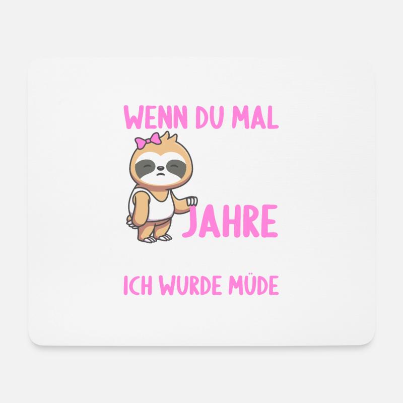 Wenn du groß bist ich wurde Müde 40. Geburtstag - Mousepad (Querformat) - Weiß