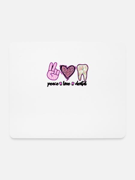 Peace Love Dental - medizinisch - Mousepad (Querformat) - Weiß