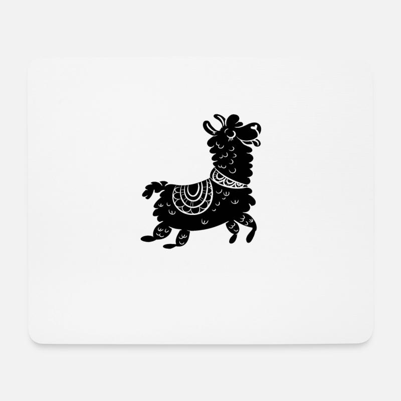 süßes Lama Alpaca - Mousepad (Querformat) - Weiß