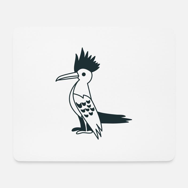 Großer Specht schwarz-weiß - Mousepad (Querformat) - Weiß