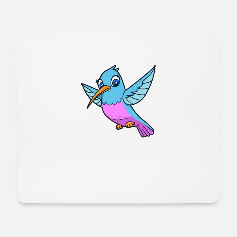 Kawaii Kolibri - Mousepad (Querformat) - Weiß