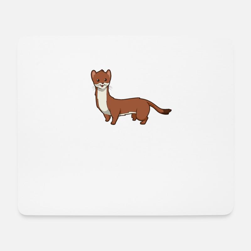 Kawaii Wiesel - Mousepad (Querformat) - Weiß