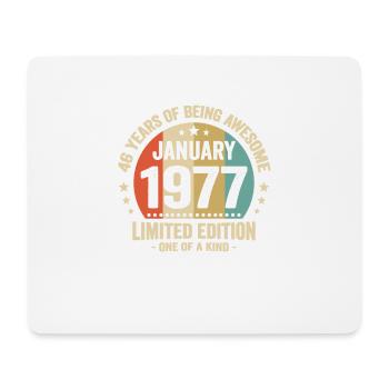 46 Ans Janvier 1977 Anniversaire Cadeau Vintage - Tapis de souris (format paysage) - blanc - Devant