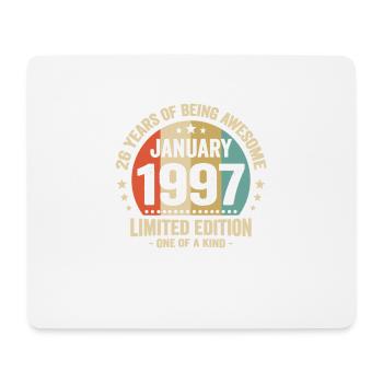 26 Ans Janvier 1997 Anniversaire Cadeau Vintage - Tapis de souris (format paysage) - blanc - Devant