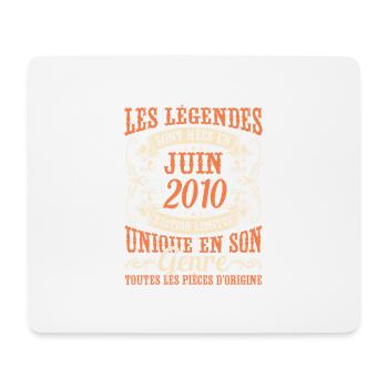 Juin 2010 Anniversaire Idée Cadeau Vintage Légende - Tapis de souris (format paysage) - blanc - Devant