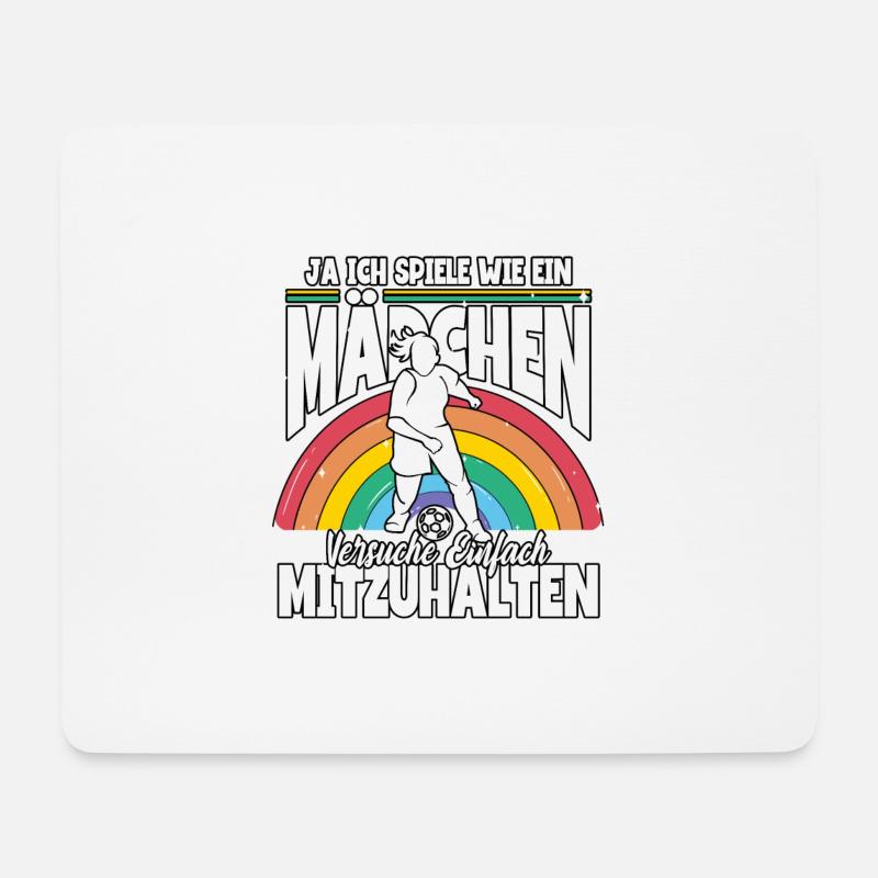 Fußball Fußballspielerin - Mousepad (Querformat) - Weiß